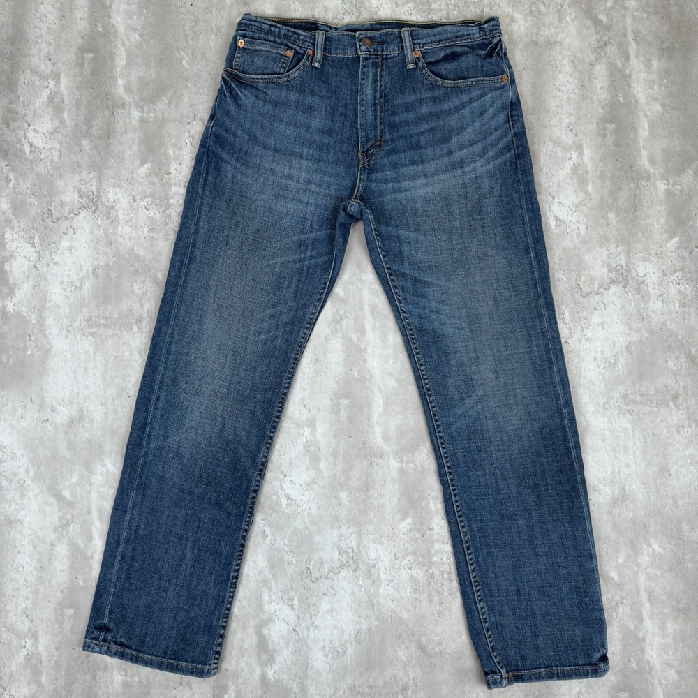 Levis 505 Jeans Mens 32x30 Blue Denim Regular Fit Straight Leg Western Cowboy